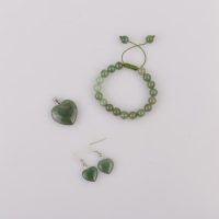 ست سنگی آونتورین سبز دستبند-گوشواره-گردنبند