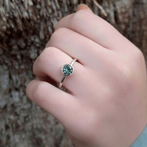 انگشتر نقره ظریف موزونایت اصل روسی