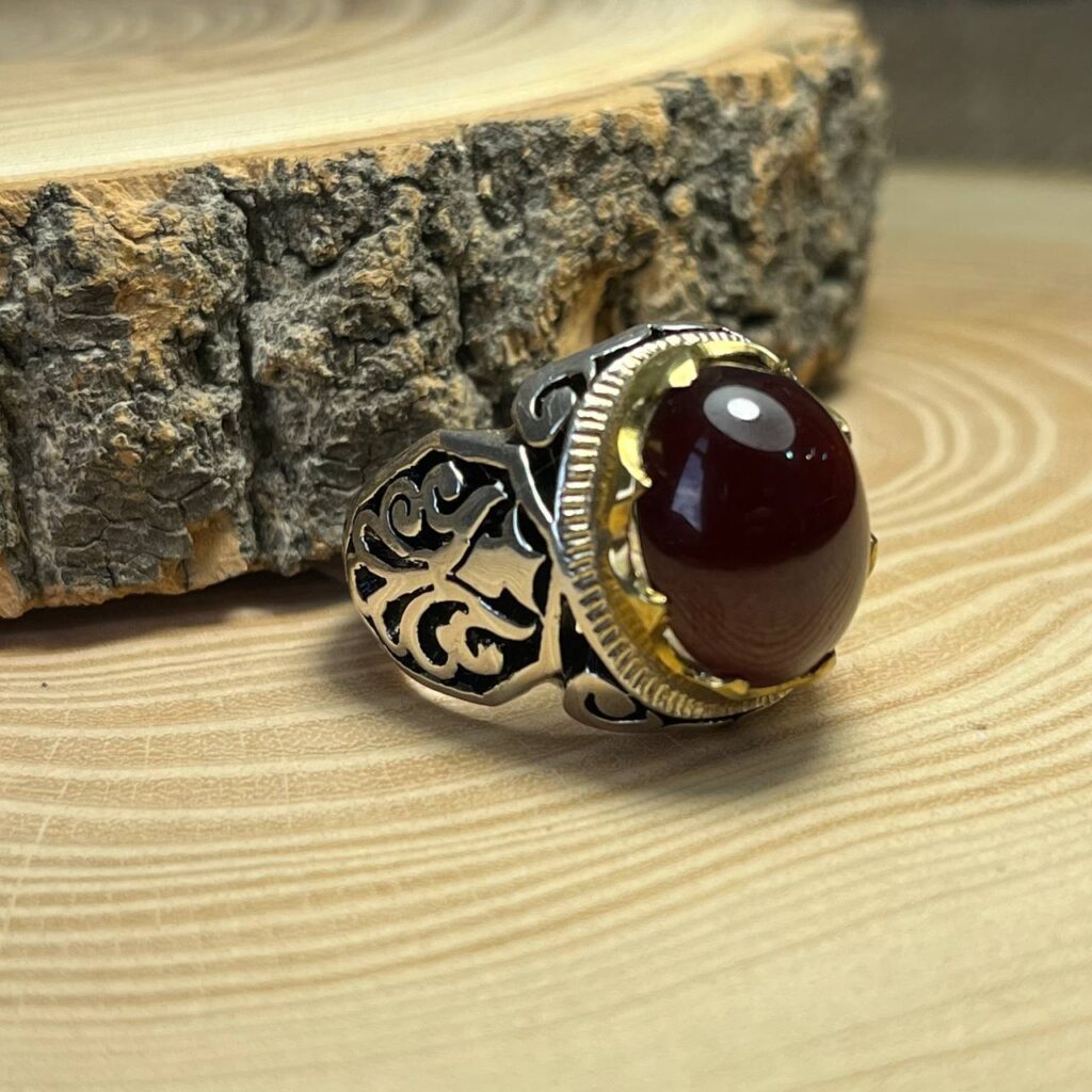 انگشتر نقره دستساز گارنت سرخ {AM.19}