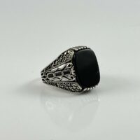 انگشتر نقره ترک به همراه نگین اونیکس خفن {کد:AM.130}