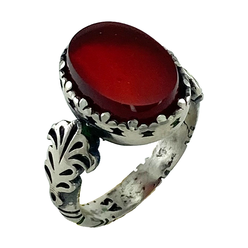 انگشتر مردانه عقیق سرخ خراسان (AN14)