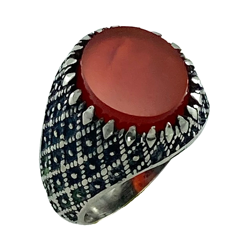 انگشتر مردانه عقیق سرخ خراسان (AN25)